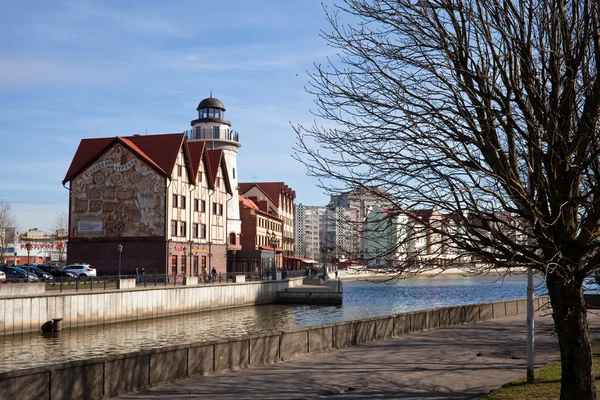 Rusko, Kaliningrad - 23 březen 2015: turistická atrakce "rybářská vesnice" — Stock fotografie