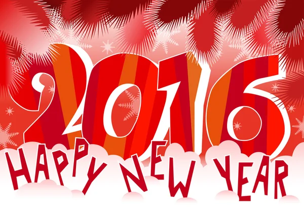 Happy New Year kaart in rood — Stockvector