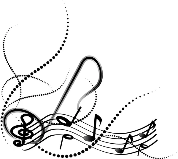 Декоративні музичні ноти з завитками на білому тлі — стоковий вектор