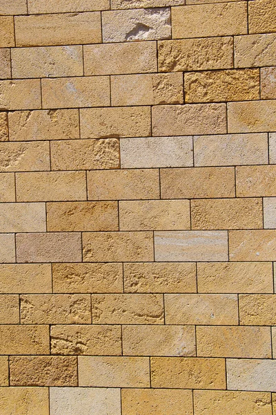 砂岩のレンガの壁 クローズアップ 環境に配慮した建築 — ストック写真