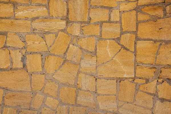Sandstone Brick Wall Background Close Eco Friendly Construction — Stock Photo, Image