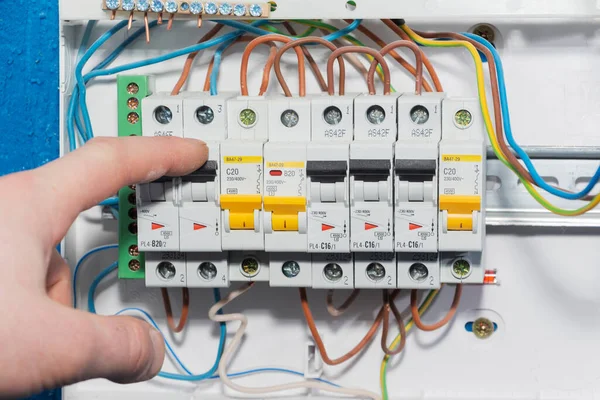 Automatic overload protection devices in the power supply network. Circuit breakers or fuses are an electrical safety device