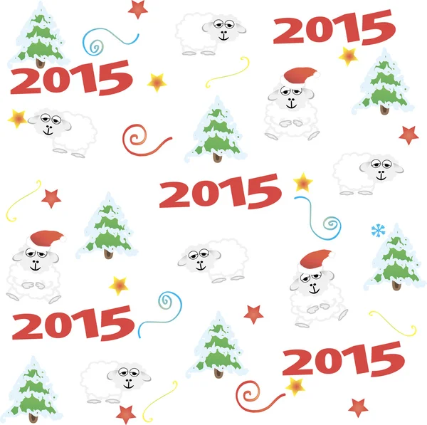 2015 año nuevo, ovejas. ilustración vectorial — Archivo Imágenes Vectoriales