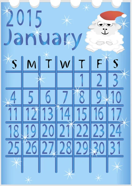 Calendario de hojas para 2015. Enero. vector — Archivo Imágenes Vectoriales
