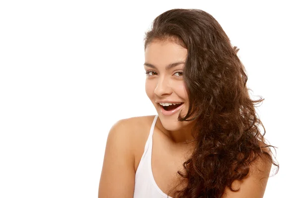 Menina com cabelo encaracolado — Fotografia de Stock