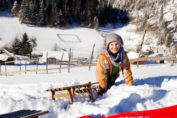 Bambina Nel Periodo Invernale — Foto Stock