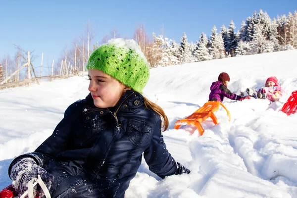 Kleine Meisjes Winter — Stockfoto