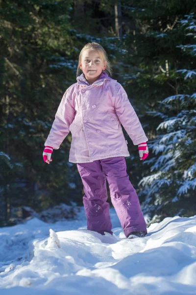 Menina Ter Bom Dia Neve — Fotografia de Stock