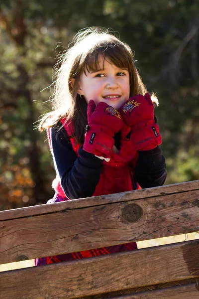 Little Girl Autumn Day — Stock Photo, Image