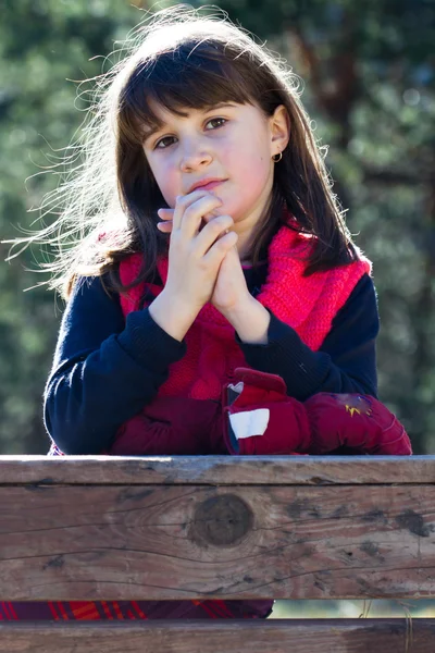 Little Girl Autumn Day — Stock Photo, Image