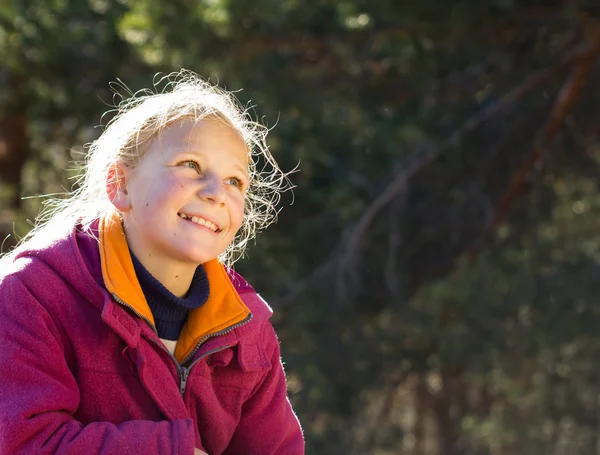 Little Girl Autumn Day — Stock Photo, Image