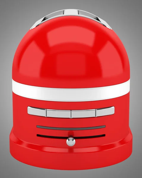 Red toaster isolated on gray background — Stock Photo, Image