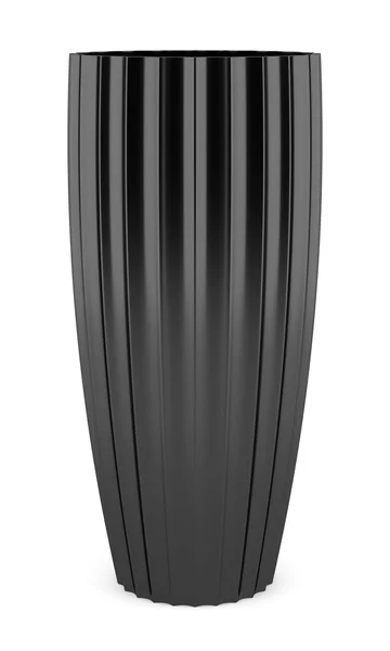 Black ceramic vase isolated on white background — Stock Photo, Image