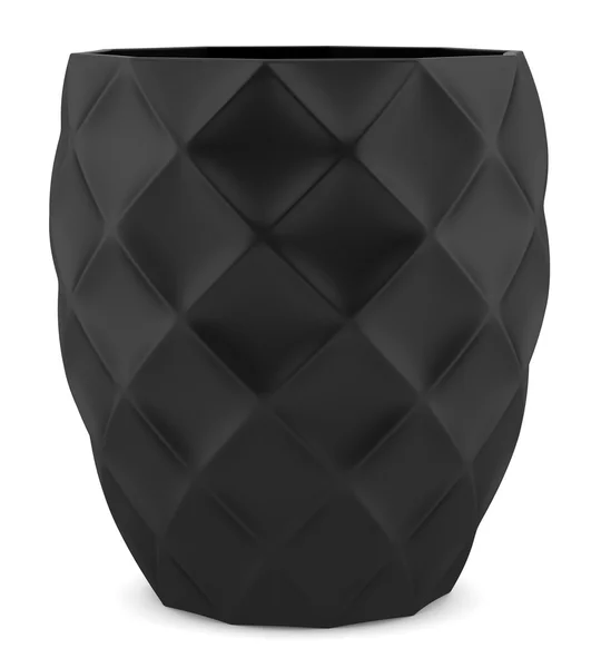 Black ceramic vase isolated on white background — Stock Photo, Image