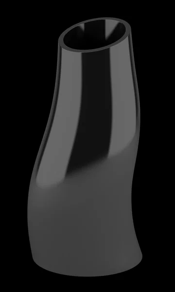 Vaso de cerâmica preta isolado sobre fundo preto — Fotografia de Stock