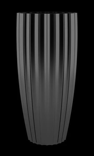 Black ceramic vase isolated on black background — Stock Photo, Image