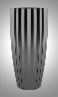 izole gri arka plan üzerinde siyah Seramik vazolar