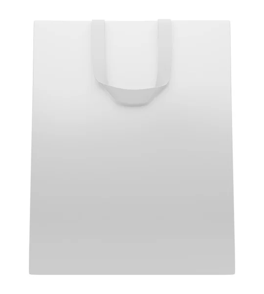 Singolo sacchetto della spesa vuoto isolato su sfondo bianco. 3d illus — Foto Stock