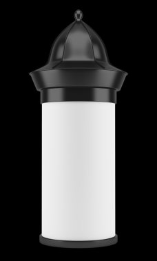 siyah arka plan üzerine izole boş reklam sütun. 3D illust