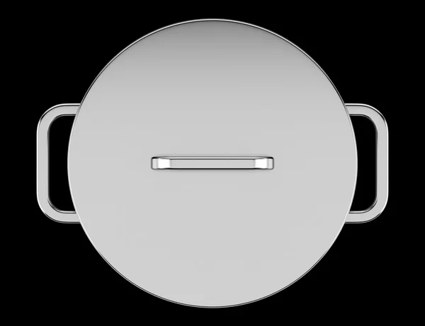 Top view of cooking pan isolated on black background — Stock Photo, Image