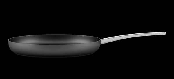 Matlagning pan isolerad på svart bakgrund — Stockfoto