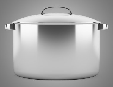 gri arka plan üzerinde izole tava pişirme