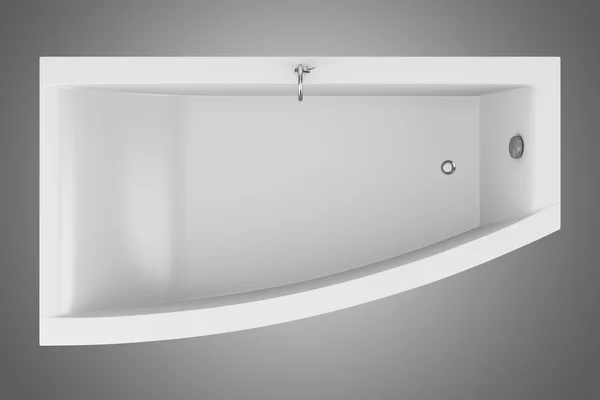 Top view of modern bathtub isolated on gray background — Stock Photo, Image