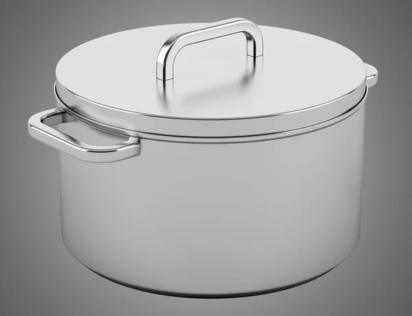 Cooking pan isolated on gray background — 스톡 사진