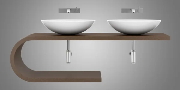Modern banyo lavabo gri arka plan üzerinde izole — Stok fotoğraf