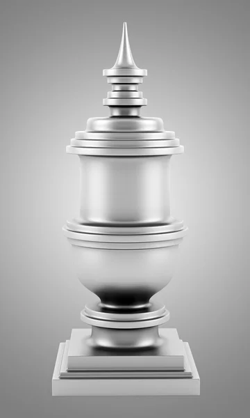 Metallic vase isolated on gray background — Stock Photo, Image
