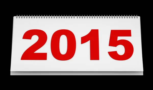 Pulpitu kalendarz z 2015 roku na białym tle na czarnym tle — Zdjęcie stockowe