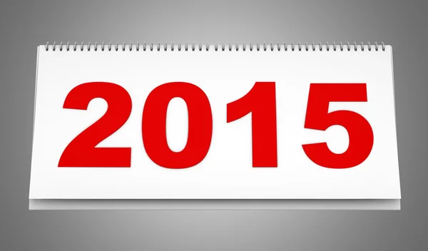 Calendario desktop con 2015 anno isolato su sfondo grigio — Foto Stock