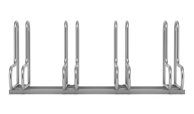 Beyaz arka plan üzerinde izole sokak bisiklet raf 