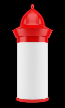 siyah arka plan üzerine izole boş kırmızı reklam sütun