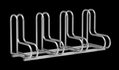 siyah arka plan üzerine izole sokak bisiklet raf 