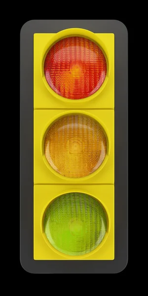 Traffic-light geïsoleerd op zwarte achtergrond — Stockfoto