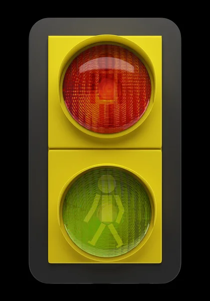 Traffic-light geïsoleerd op zwarte achtergrond — Stockfoto