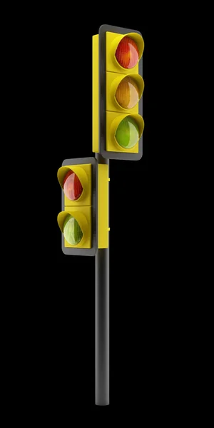 Traffic light isolated on black background — Stock Photo, Image