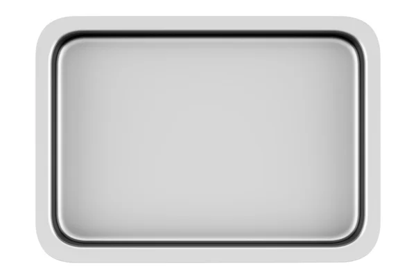 Top view of metallic baking dish isolated on white background — Stock Photo, Image