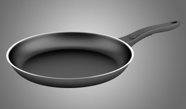 Fritöz pan izole üzerinde gri arka plan