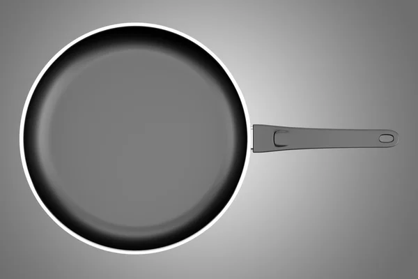 Top view of fryer pan isolated on gray background — Stock Photo, Image