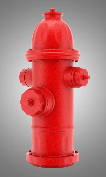 Red hydrant isolated on gray background — Stock Photo, Image