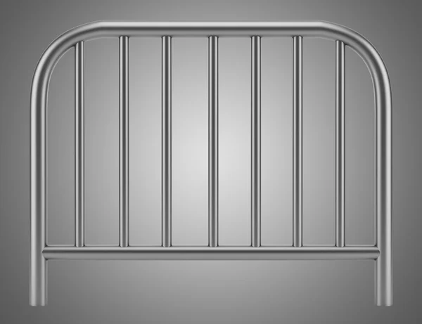 Metallic sidewalk barrier isolated on gray background — Stock Photo, Image