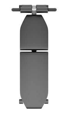 Beyaz arka plan üzerinde izole ayarlanabilir spor salonu tezgah Üstten Görünüm