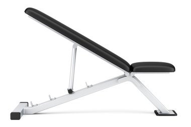 Beyaz arka plan üzerinde izole ayarlanabilir spor salonu tezgah