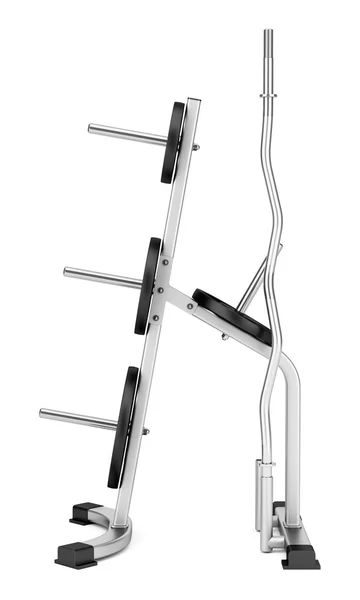 하얀 배경에 분리되어 있는 체육관 의체중 선반 — 스톡 사진