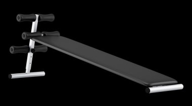 siyah arka plan üzerine izole karın spor salonu tezgah