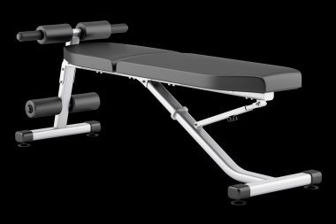 siyah arka plan üzerine izole ayarlanabilir spor salonu tezgah