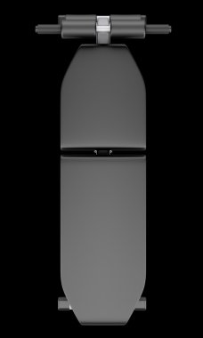 siyah arka plan üzerine izole ayarlanabilir spor salonu tezgah Üstten Görünüm