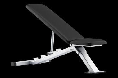 siyah arka plan üzerine izole ayarlanabilir spor salonu tezgah